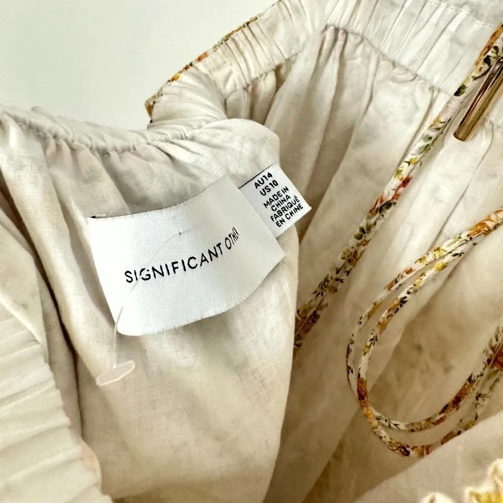 SIGNIFICANT OTHER Cara Floral Print Halter Neck Maxi Dress in Rosale Print US 10 Yellow - Image 8