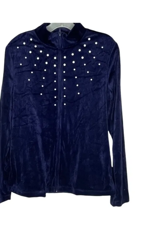 Vintage Rebecca Malone Velour Track Suit with‎ Pearls - Image 1