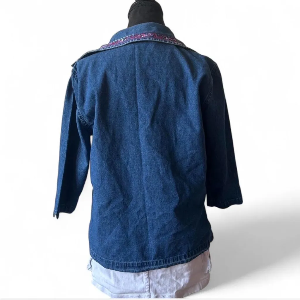 Erika Blue Denim Embroidered Jacket - Image 5