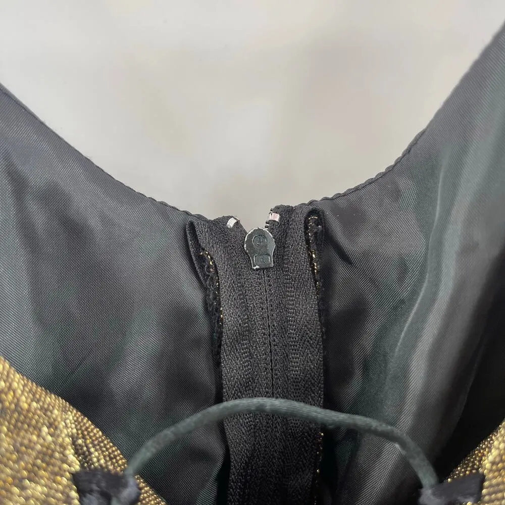 VINTAGE Dress Size 36 ARACELLY COLLECTION Witchy Goth Whimsy Corset Gold Black - Image 10