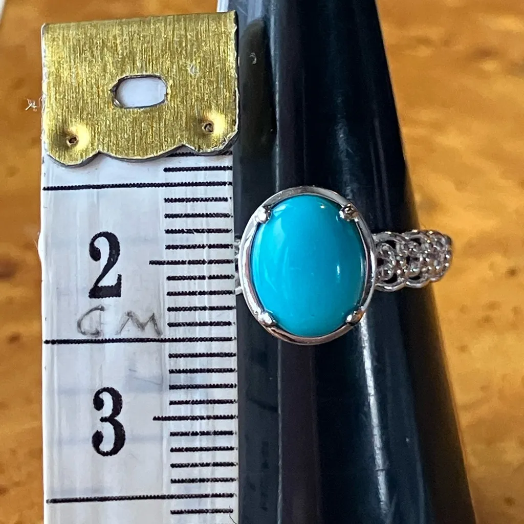 Sleeping Beauty Turquoise Sterling Silver Ring Size 7 Blue - Image 8