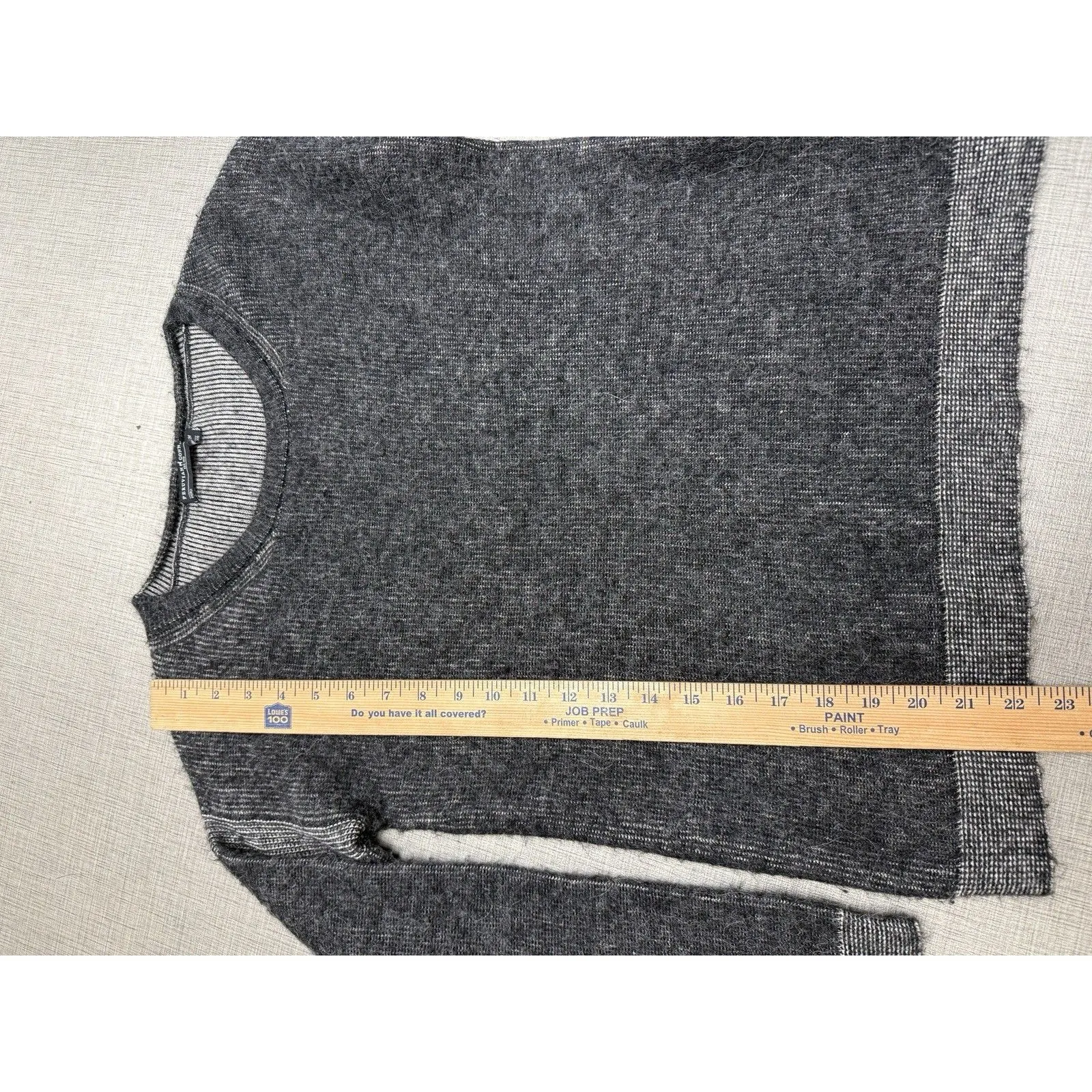 Peruvian Connection Vintage Alpaca Sweater Pullover Gray Black Size XS - Image 6