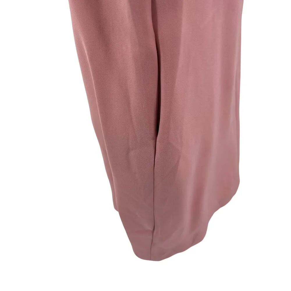 Lafayette 148 New York Pink Rosette Caddie Finesse Crepe Shift Dress Size Medium - Image 8