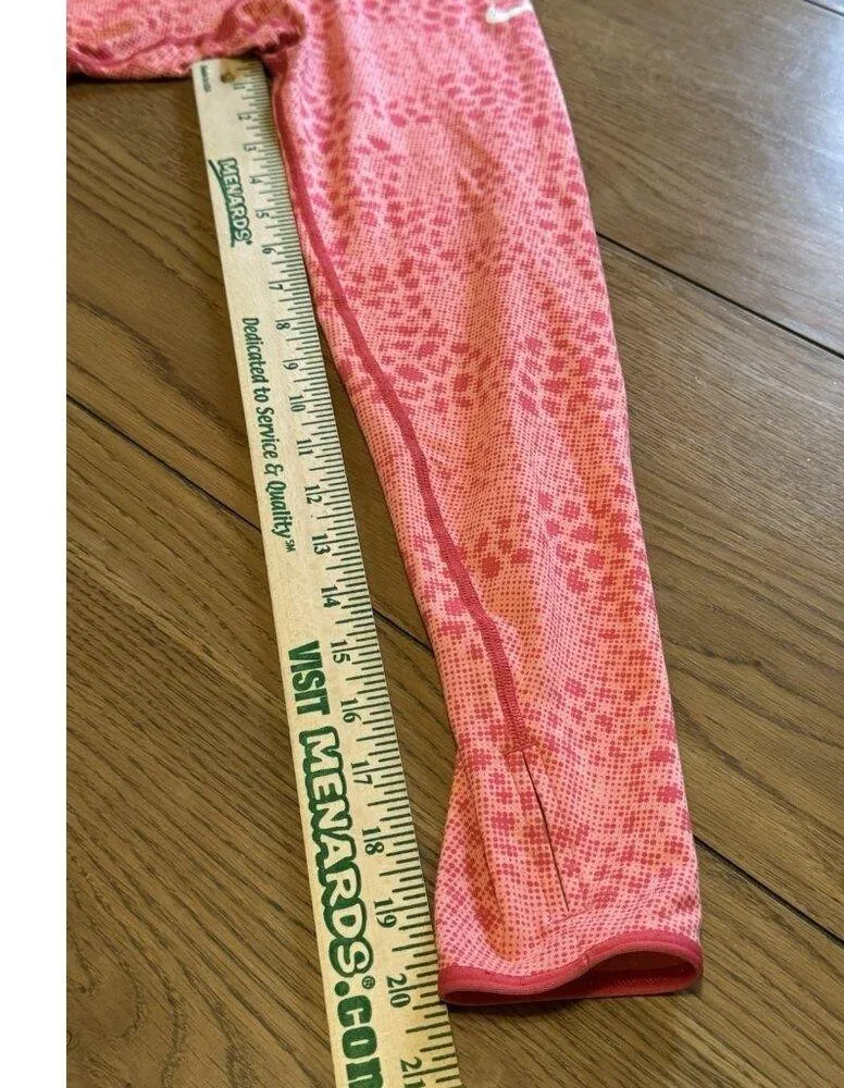 Nike Pro Women’s Large Running Shirt Peach ISH PinkDri-Fit Patterned Quarter Zip - Image 13