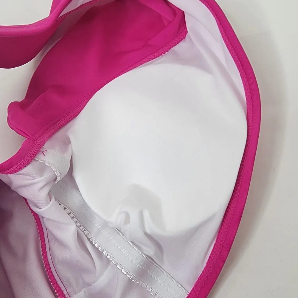 Avanova Hot Pink Belted Ruffle Deep V Swimsuit Large Barbie - Image 8