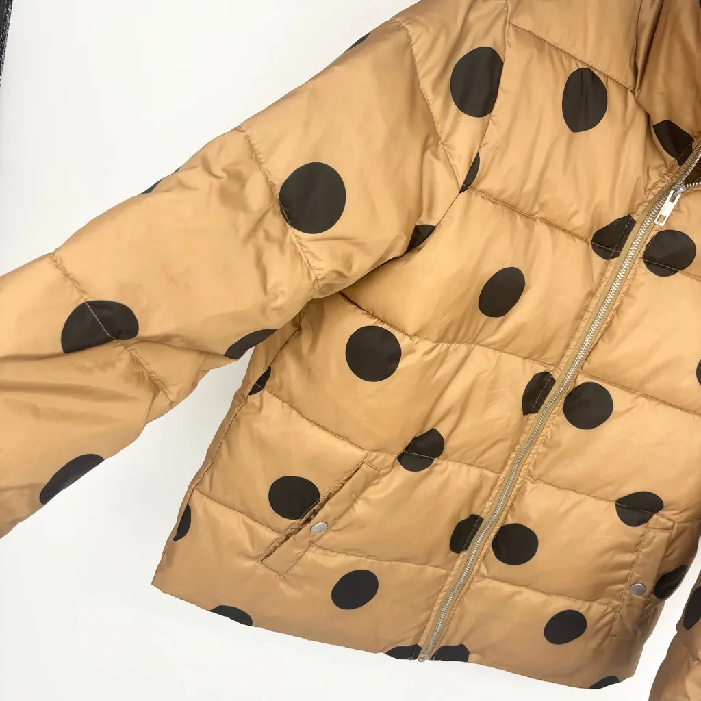 Who What Wear Polka Dot Print Puffer Jacket Size Small - Image 3