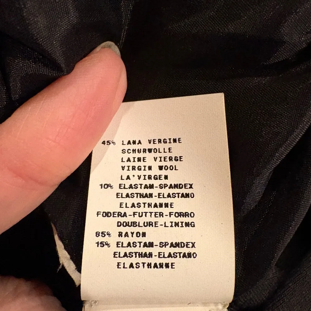 Alberta Ferretti Italy leather wool blend LBD black dress sz 6 - Image 5