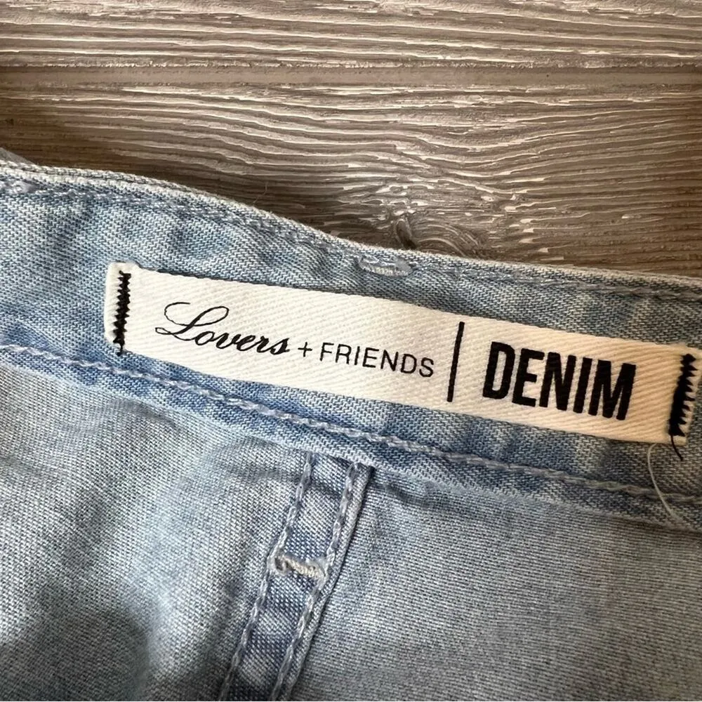 Lovers + Friends denim skirt Liam tie waist sz 32 - Image 8