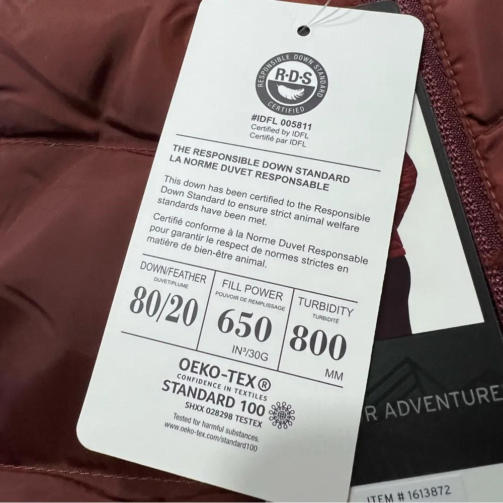 NWT Eddie Bauer 650 Fill Down Lightweight Jacket Small Copper brown - Image 6