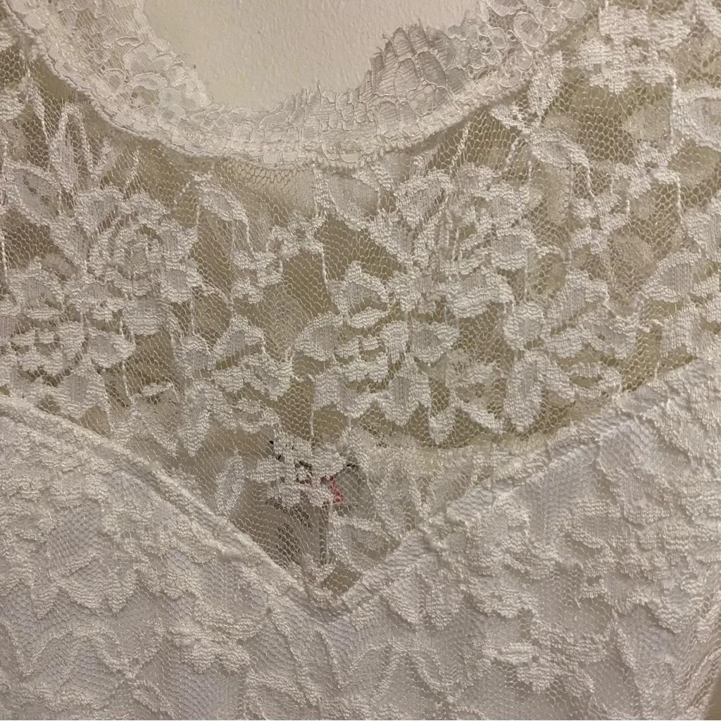 Love Squared Womens Ivory All Lace Midi Tank Dress 2X 2XL A Line Bust 46” - Image 3