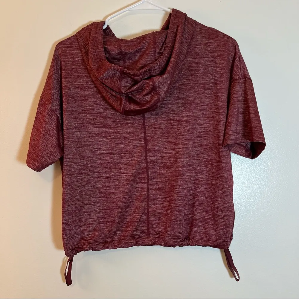 Womens Bea Short Sleeve Athletic Hoodie Burgandy Heather Sz S Preowned - Image 2