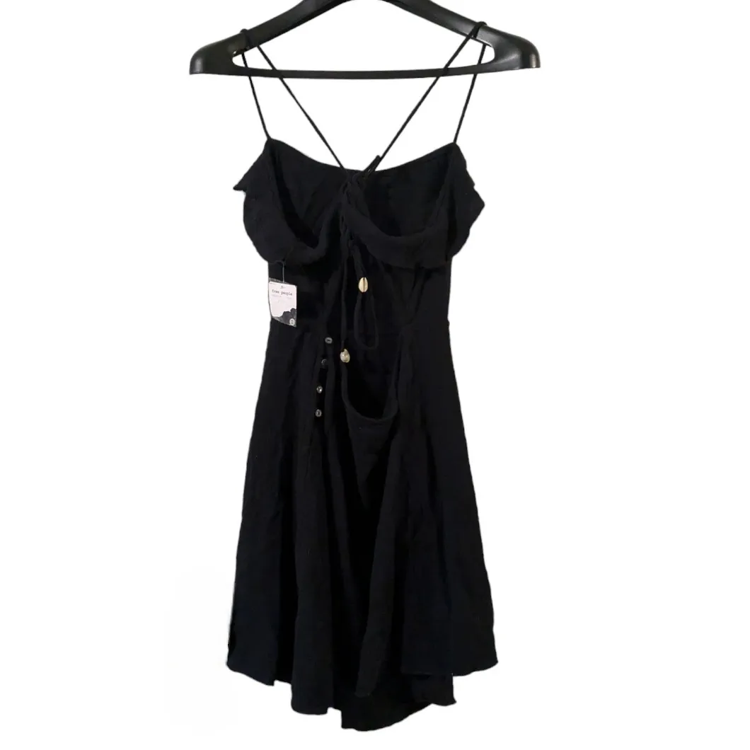 Free People More Than A Mini Gauze Tie-Back Mini Dress Black Sz L/G NWT - Image 12