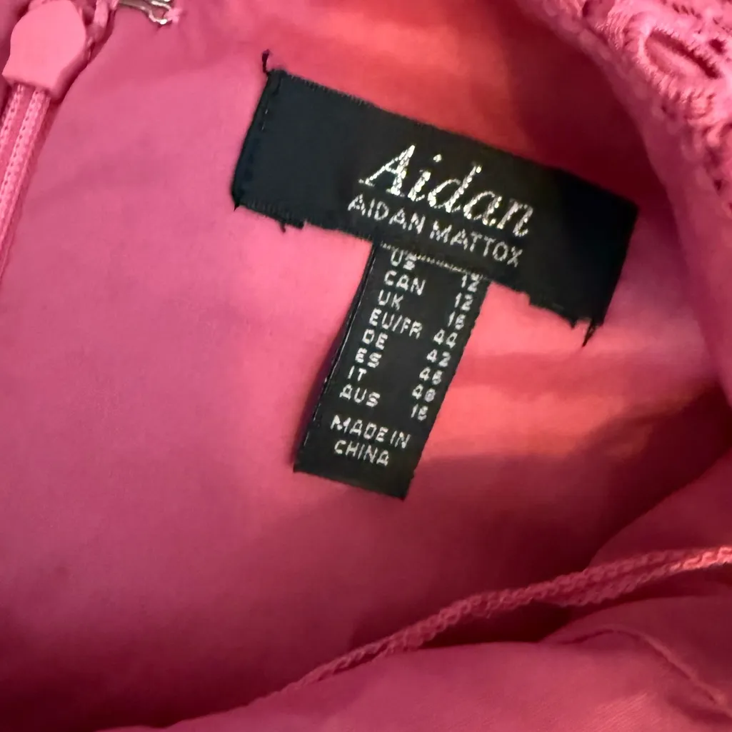 Aidan by Aidan Mattox Women’s Lace Midi Dress with Tie Front Pink Sz 12 NWT - Image 7
