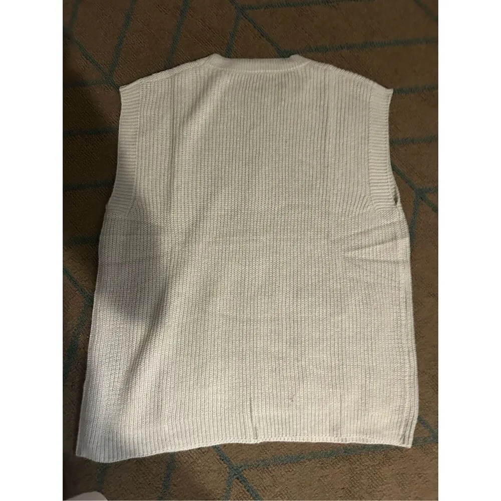 NEW Gray Crew Neck Sweater Pockets Knit Vest Dress 1X - Image 2