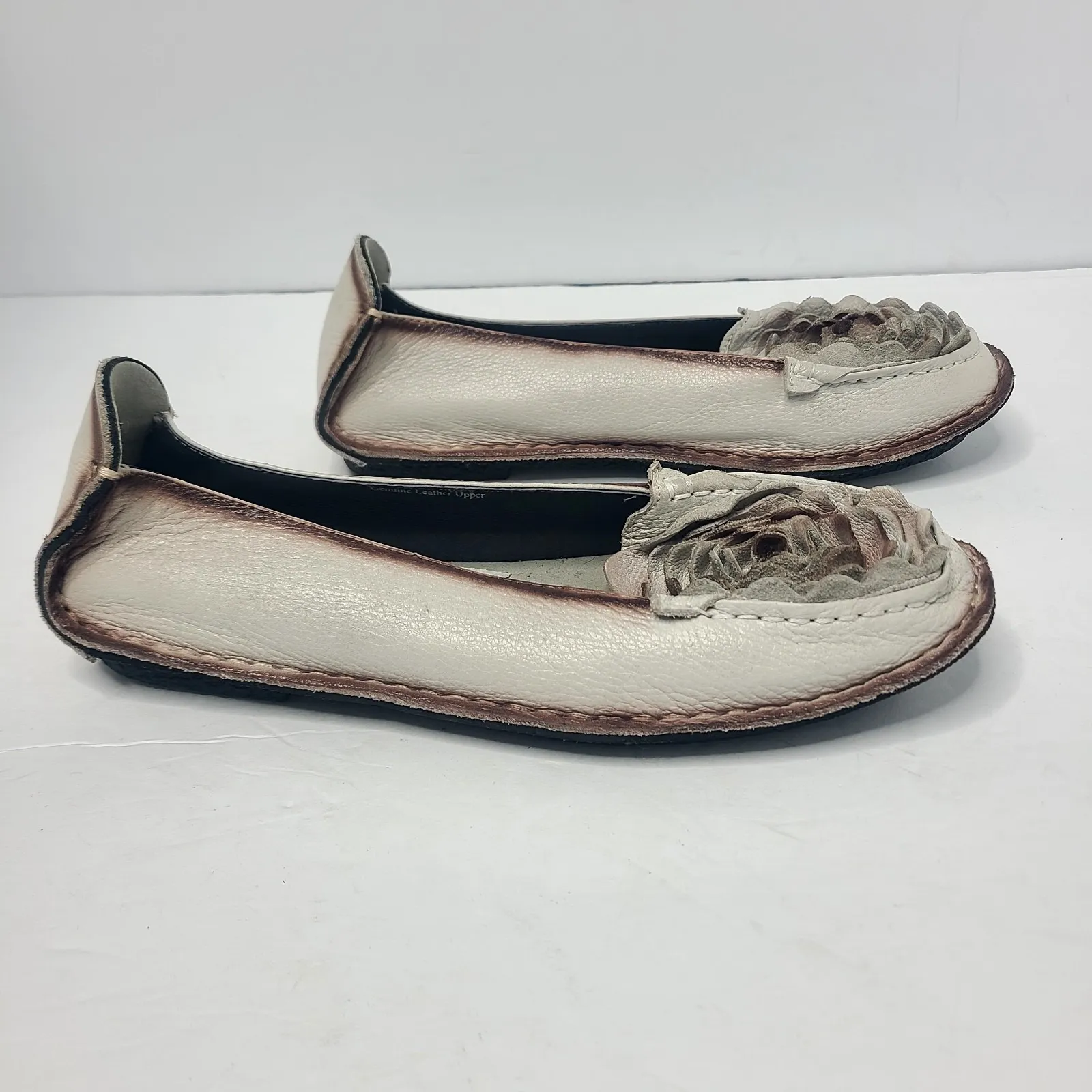 L'ARTISTE Shoes Spring Step‎ DEZI Natural Flats Leather Slip On Flower Bow EU 42 Brown Size 10.5 - Image 2