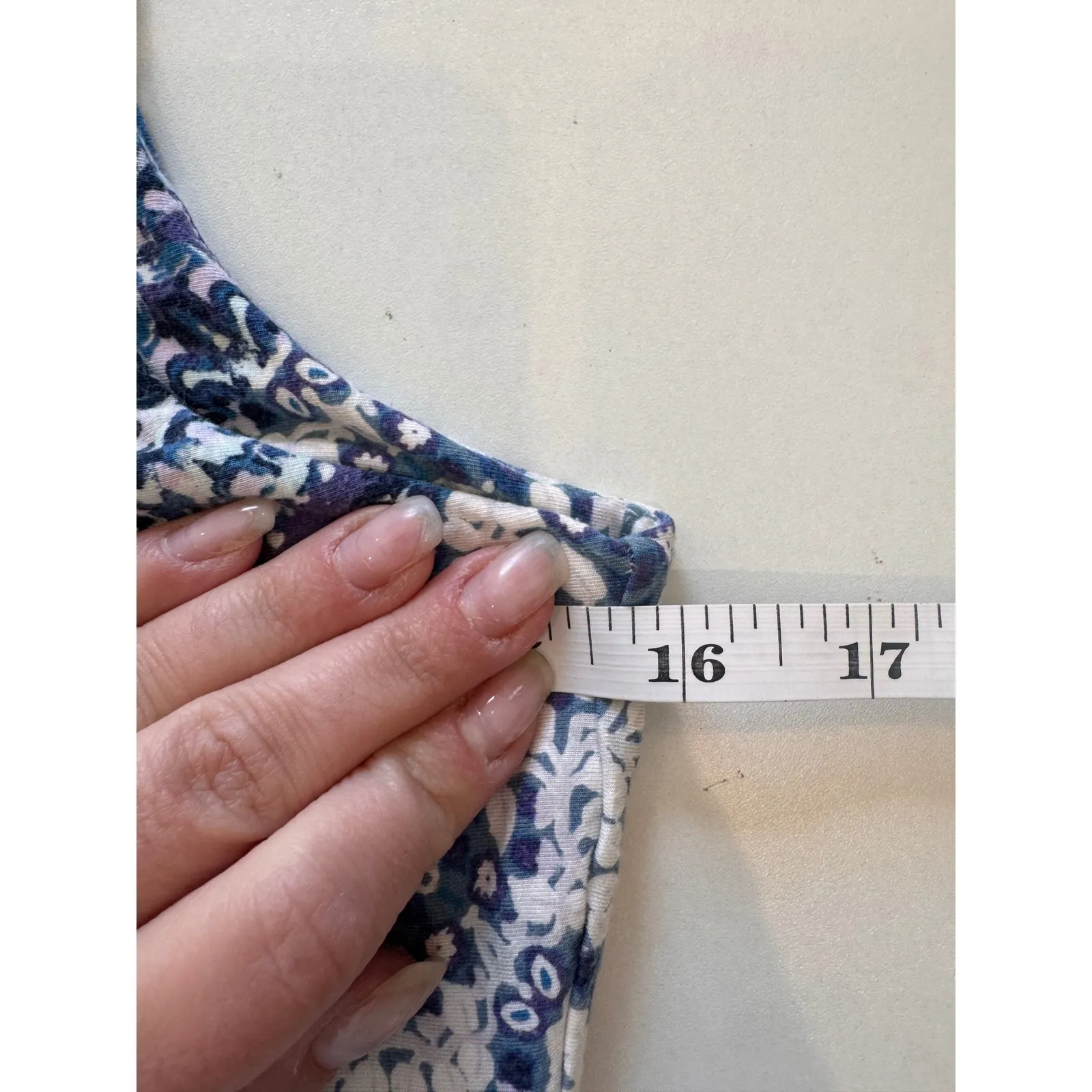 Athleta Blue White Paisley Print V Neck‎ Sleeveless Micro Modal Dress XS - Image 4