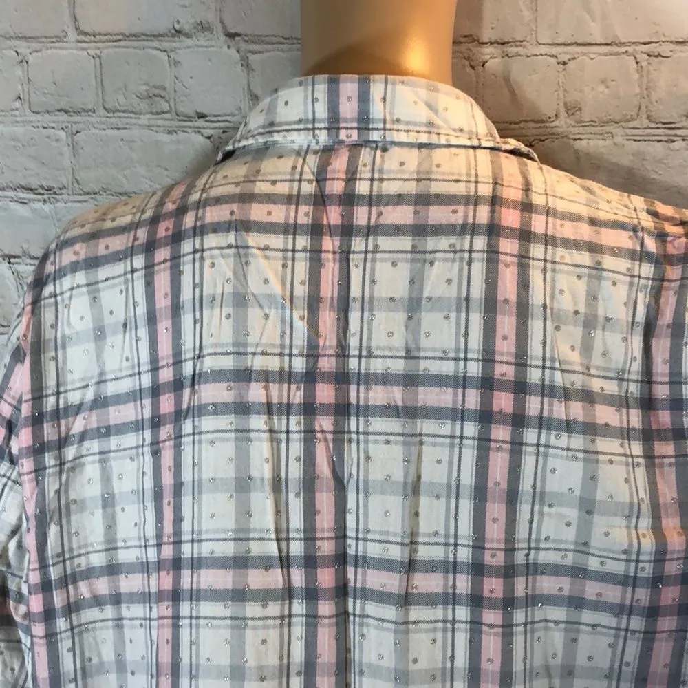Victoria's Secret Sparkly Button Down Pajama Top M - Image 11