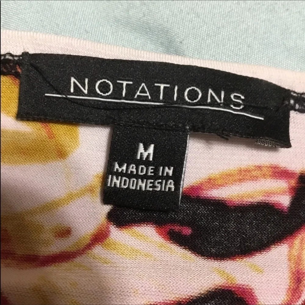 🌸3/$15🌸 Notations Colorful Floral Contemporary Work Short Sleeve Blouse M - Image 8