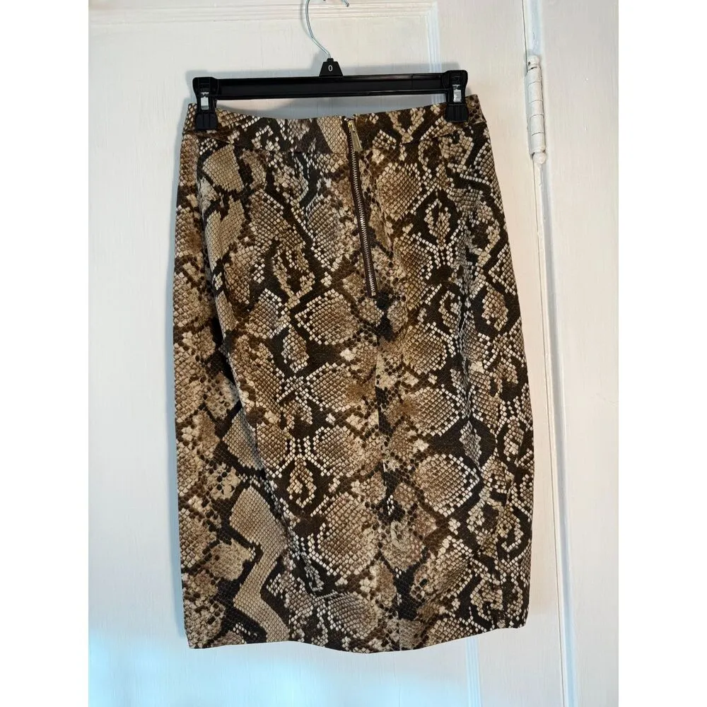 Altuzarra for Target Tan Snake Print Cotton Pencil Skirt Size 8 - Image 3