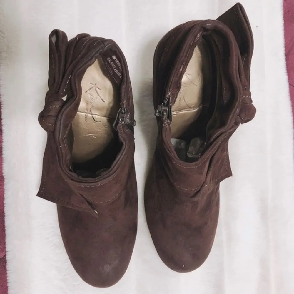 Kim Rogers Ankle Boots Vera Suede Brown Booties Size 8M - Image 4