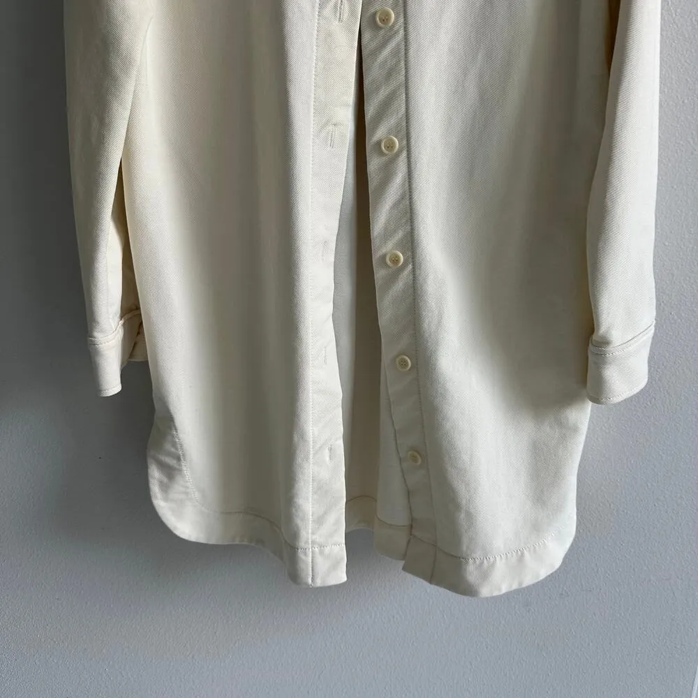 COS  Cream Button-Up Oversized Shirt Size XS - Image 2