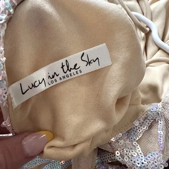 Lucy in the Sky Starstruck Iridescence Dress Nude - Image 4