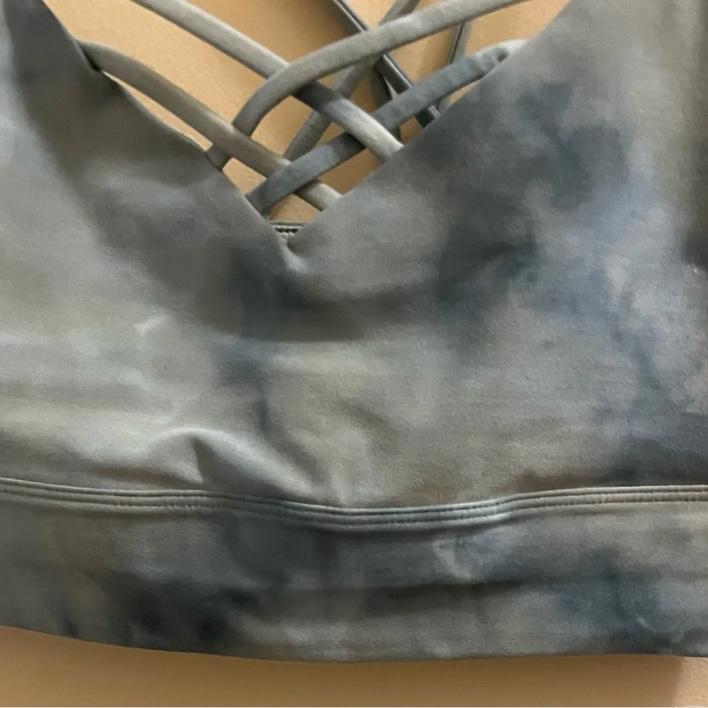 JoyLab V Neck Criss Cross Back Sports Bra Green Tie Dye Women’s Small - Image 8