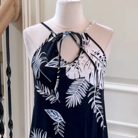 Black White Comfy Knit Midi Dress New - Image 2