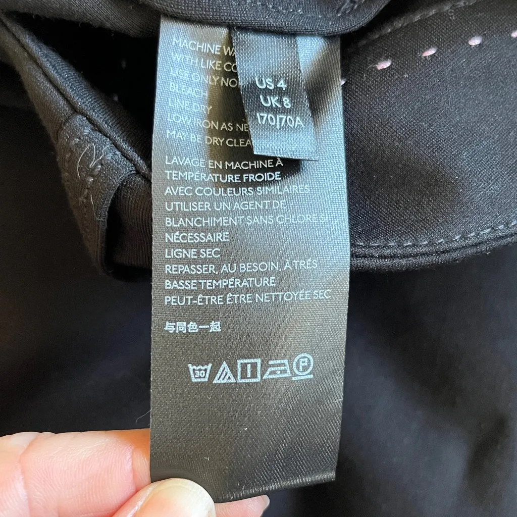 Anthropologie high rise wide eg cropped front pocket black trousers size 4 - Image 5