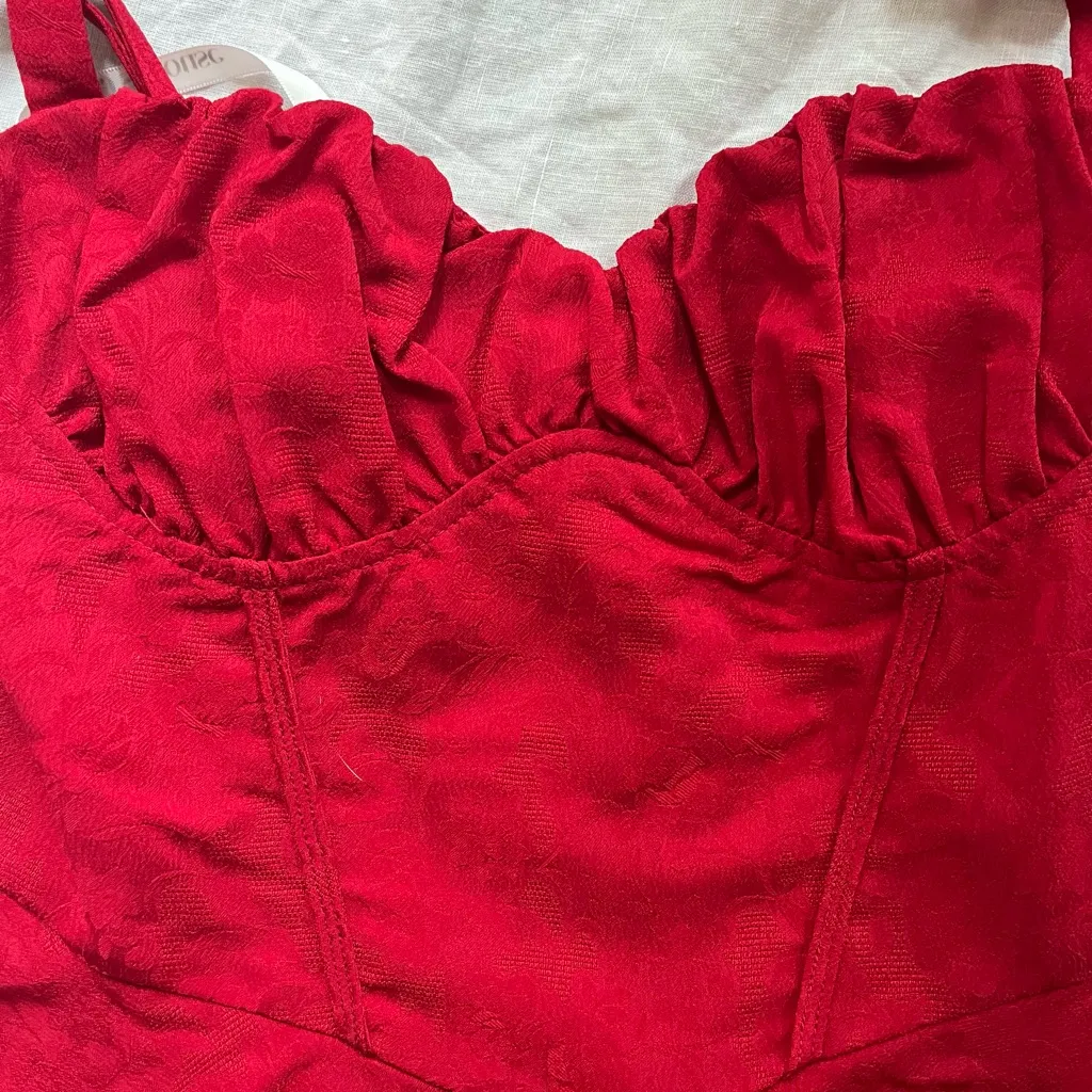 NWT JJs House Red Romper with Removable Bows - Image 3
