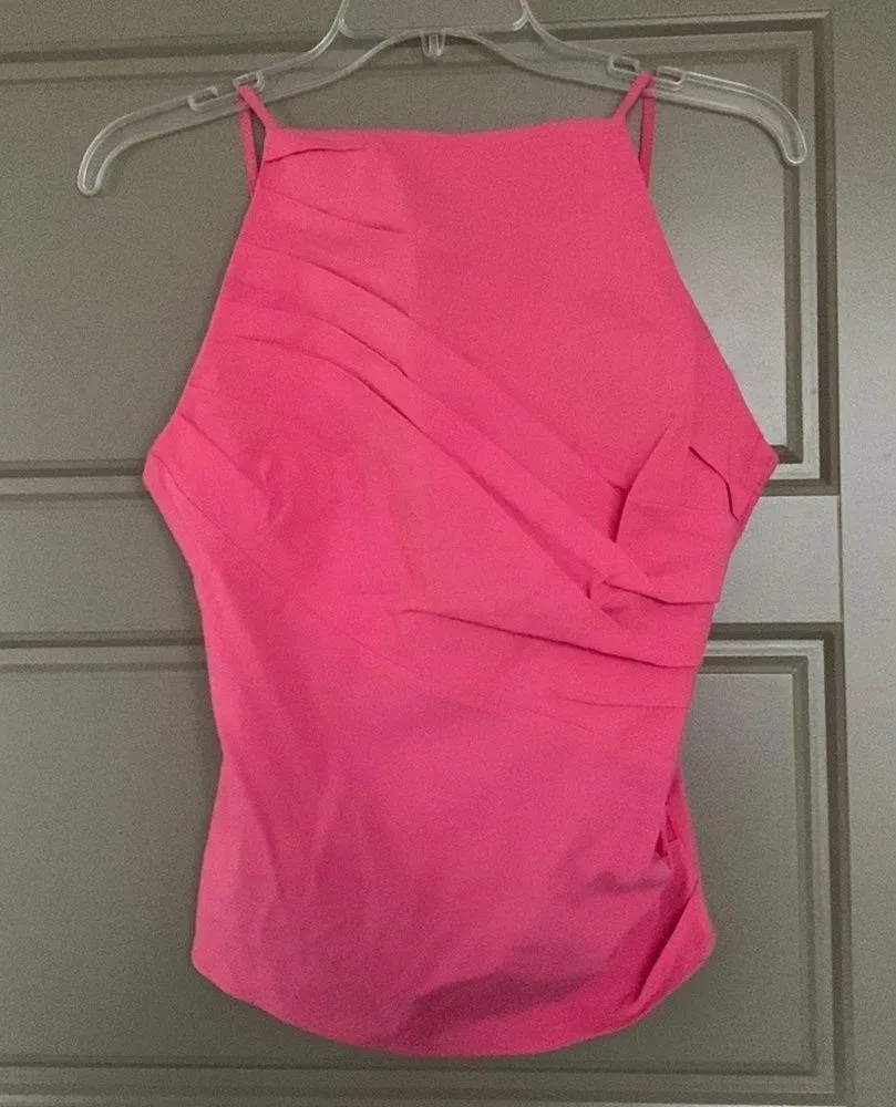 ZARA LINEN BLEND PINK TOP SMALL NEW WITH TAGS - Image 2