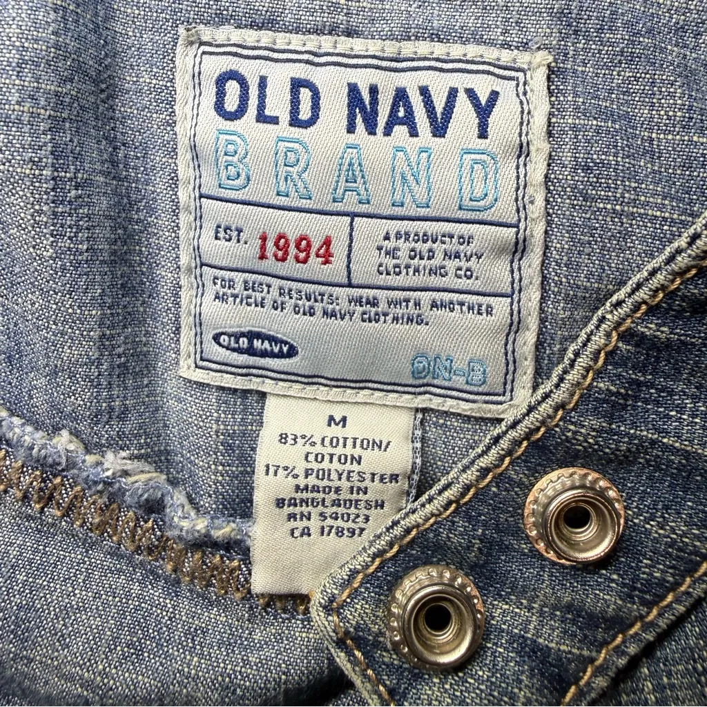 Old Navy Vintage Y2K Classic Blue Denim Jacket - Image 3