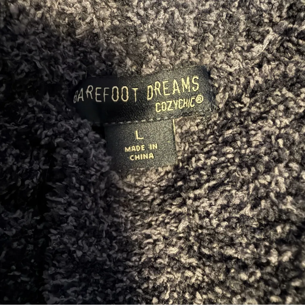 Barefoot Dreams CozyChic Cali Cardi cardigan sweater sz L Large Blue open front - Image 6