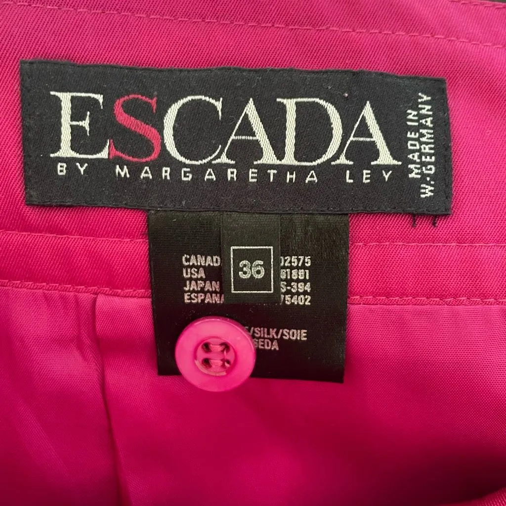 Escada Silk Pencil Skirt Barbie Hot Pink Fuchsia Magenta 36 S - Image 6