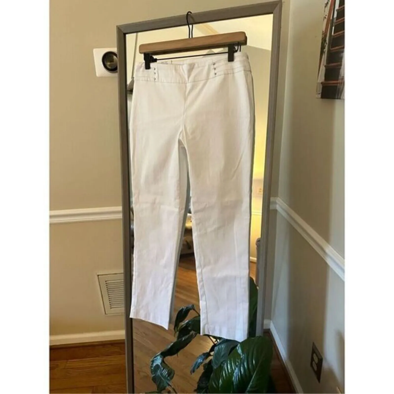 JM Collection Bright White River Pants Size Petite‎ Medium  16 waist 38length 28 - Image 2
