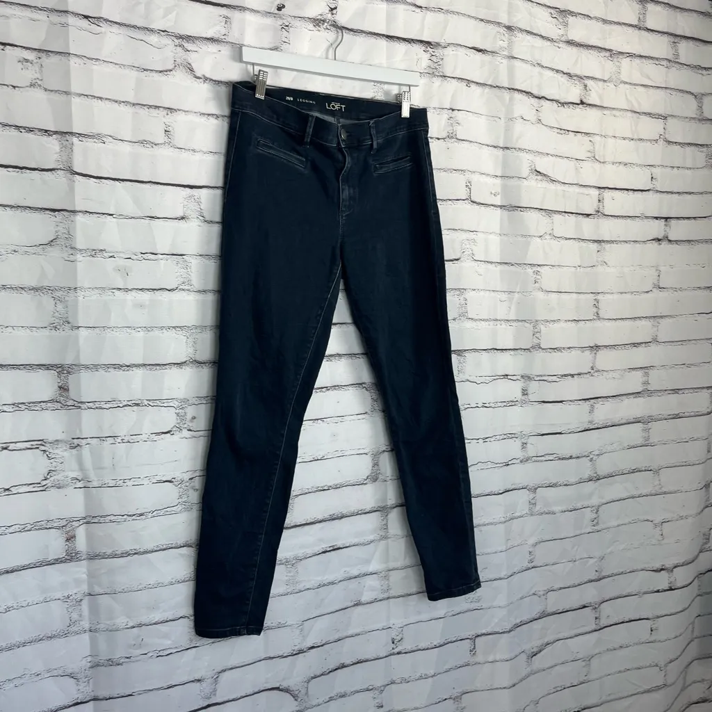Ann Taylor LOFT High Rise Legging Jeans Indigo Dark Wash Women’s 10 Stretch Y2K - Image 2