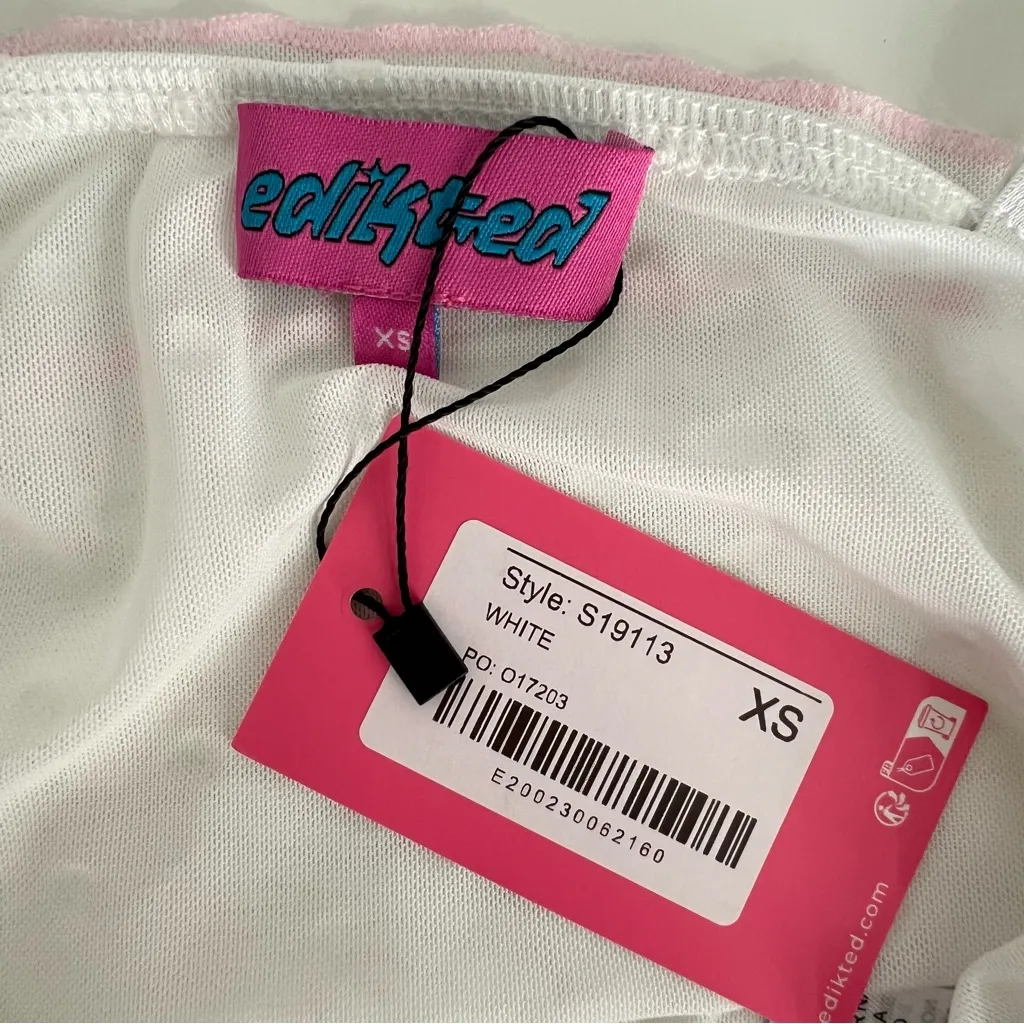 Edikted Y2K Babydoll Sheer Camisole Top Size XS Ruffle Bow Coquette Feminine - Image 8