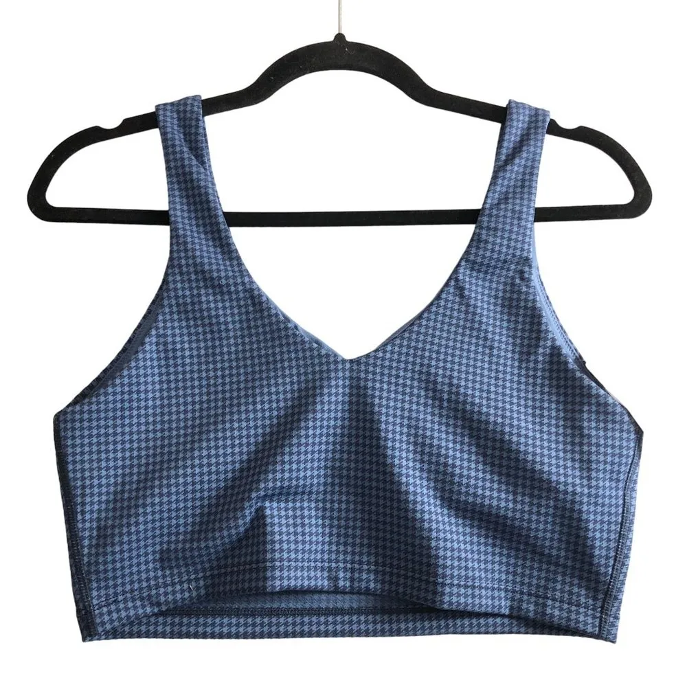 Offline Aerie Crop Top Bralette Recharge Least Support Houndstooth Blue M - Image 2