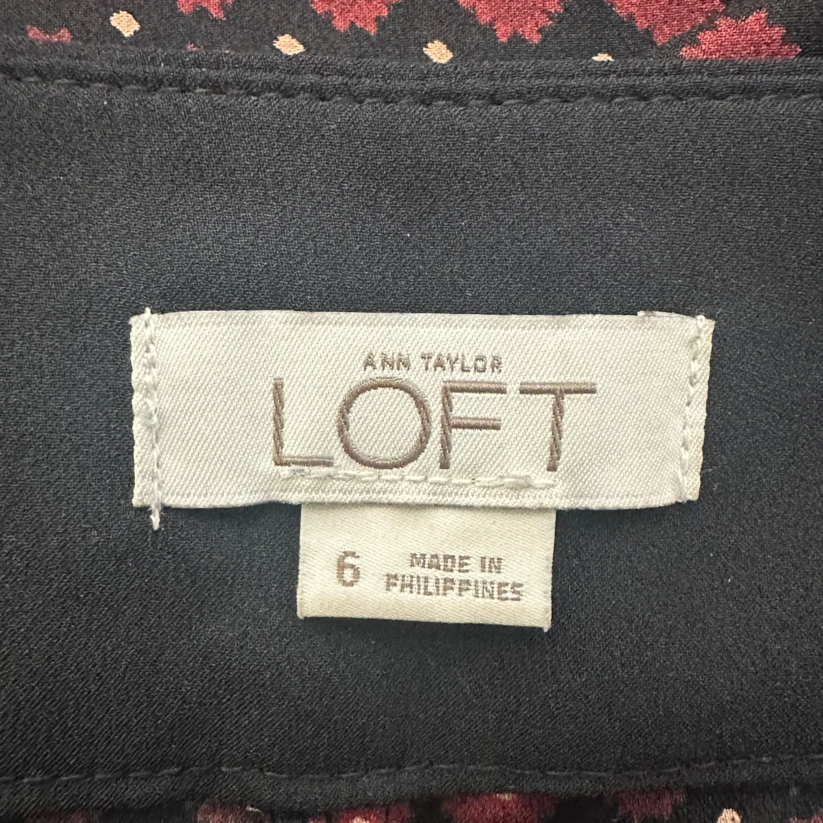 Ann Taylor LOFT Slim Ankle Pants Womens 6 Red Blue Geometric Print Retro Career - Image 9