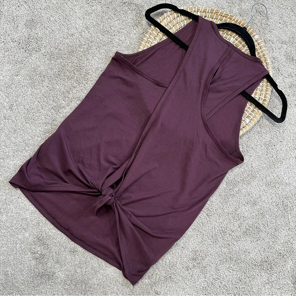 Athleta Essence Tie Back Tank Top Sleeveless Activewear Outdoor in Purple S - Image 5