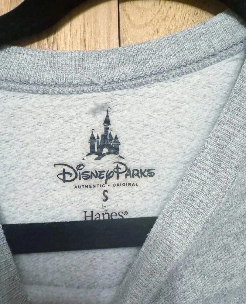 Walt Disney World Vintage Sweatshirt Pullover Hoodie Mickey Gray Size Small - Image 2