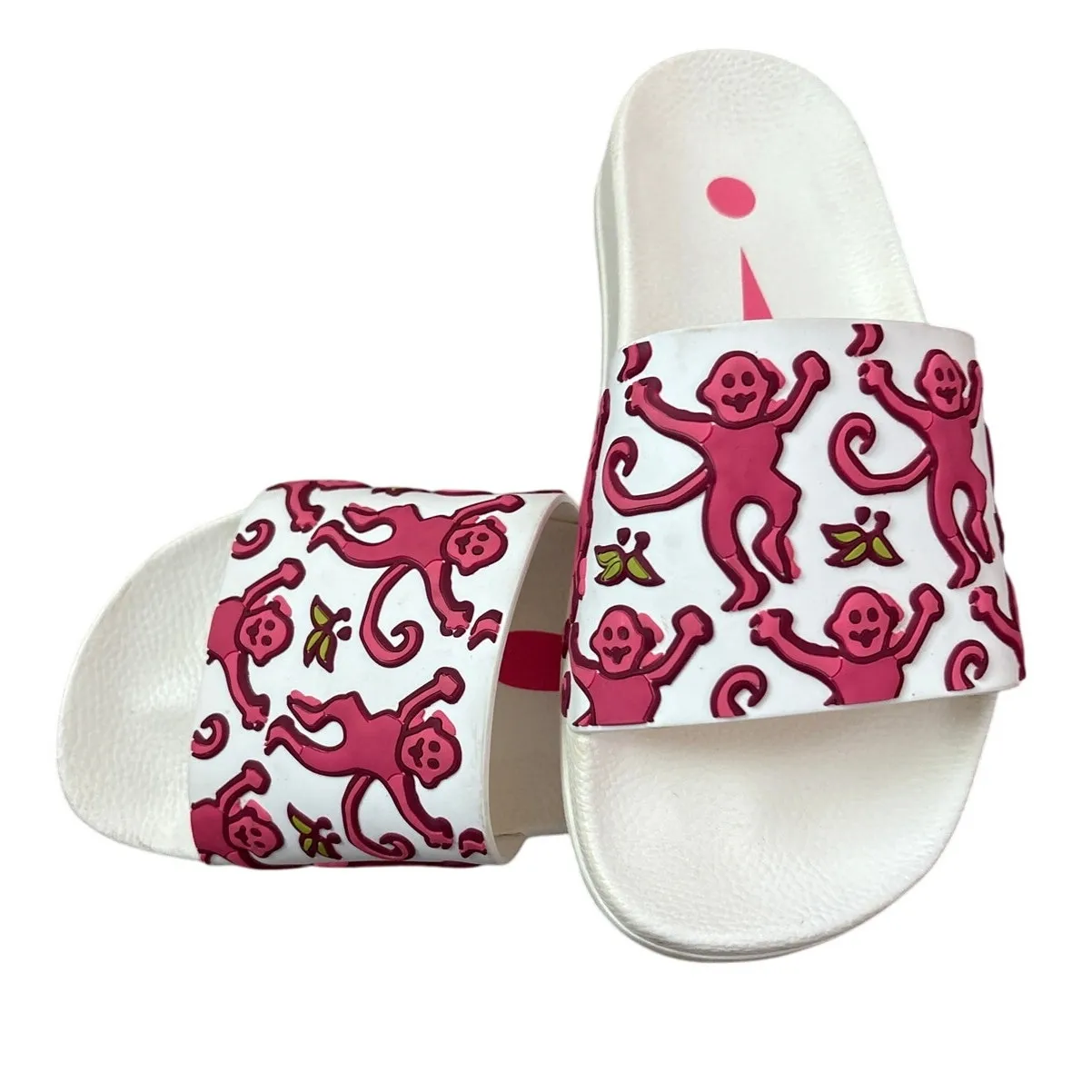 Roller Rabbit‎ Pink Monkey Print Sandal Slides Size 7 - Image 7