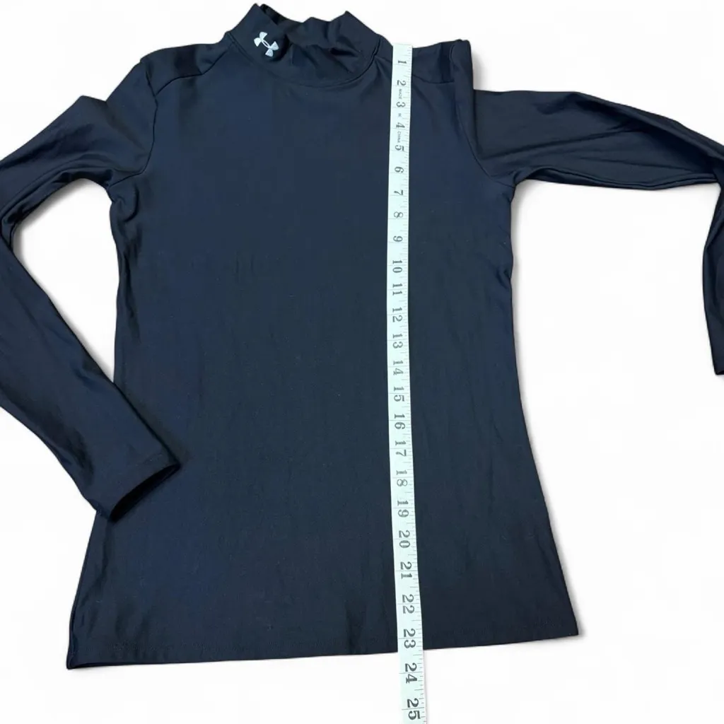 Under Armour Coldgear Womens Medium Base Layer Mock Neck Black Ski Fitted - Image 3