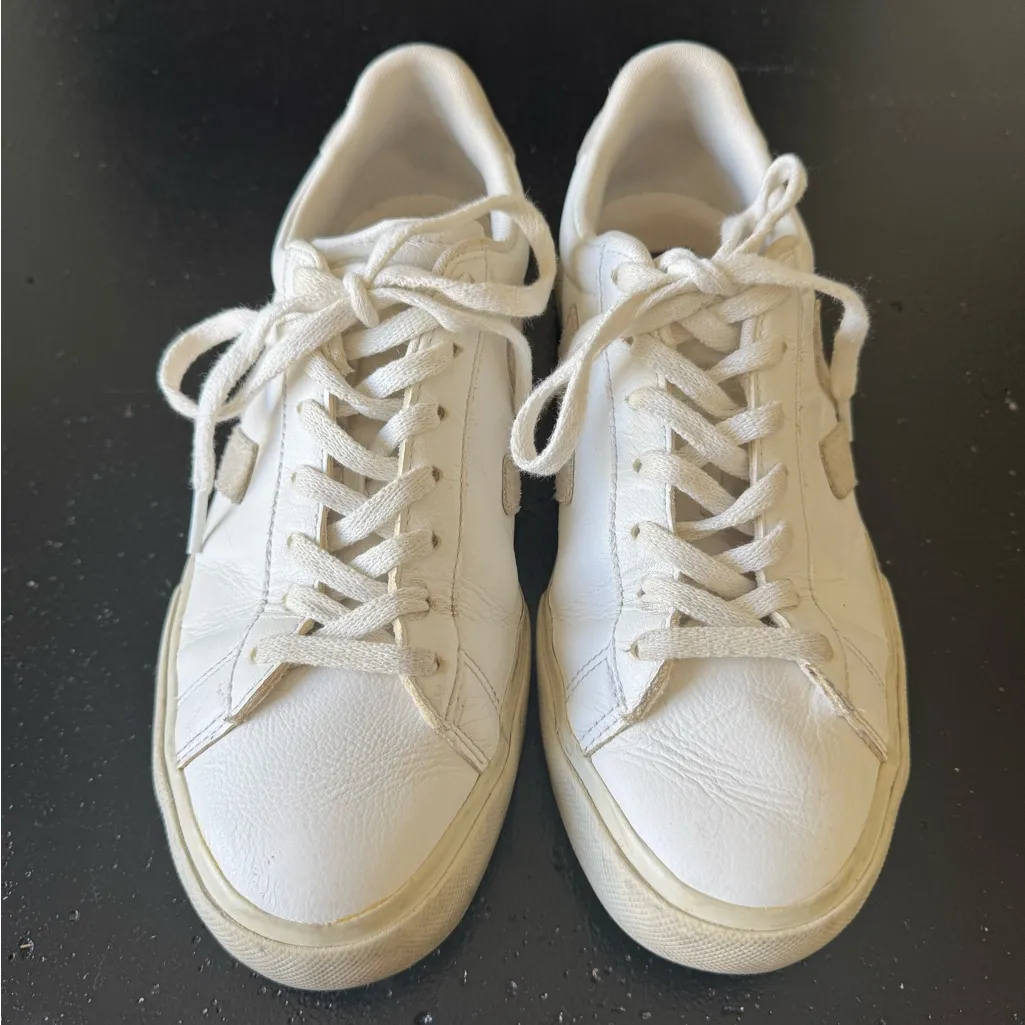 Veja White and Beige Casual Sneakers - Image 2