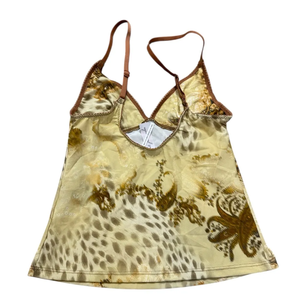 Out From Under Sheer Paisley Leopard Print Cami Tank Top XS - Image 4