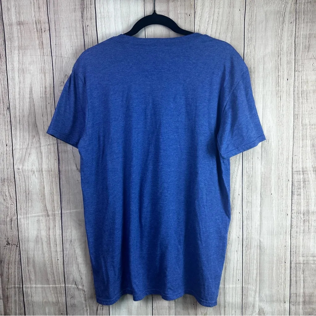 Simply Faithful Blue Tee with White Graphic “Off the Market” - Image 4