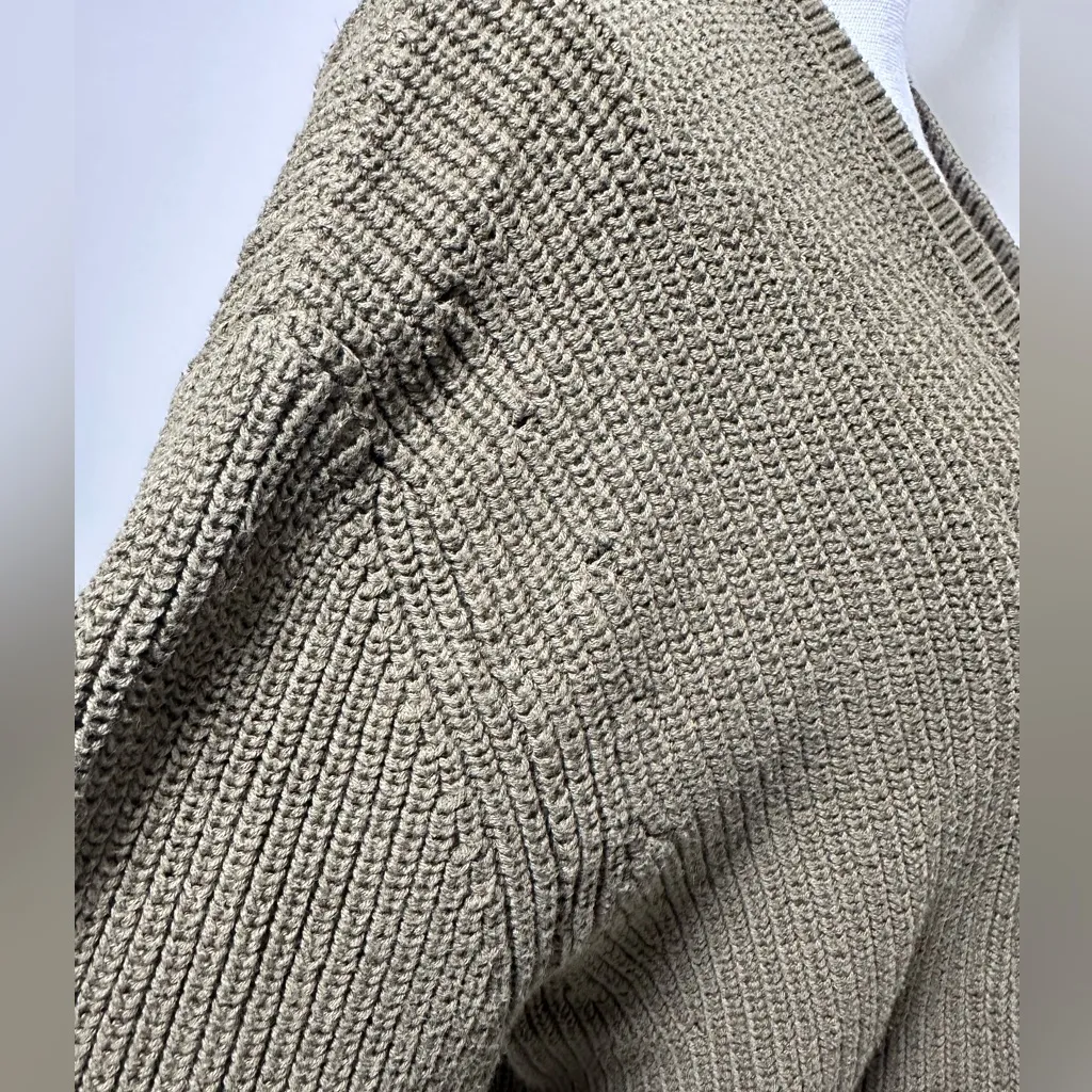 Mango cotton knit cardigan in dark green - Image 7