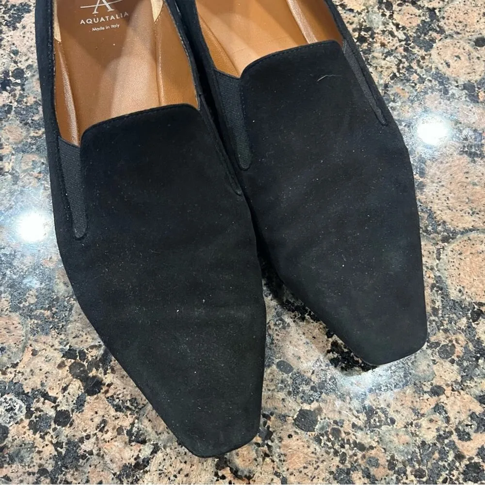 Aquatalia Black Suede Marianne Flats - Image 3