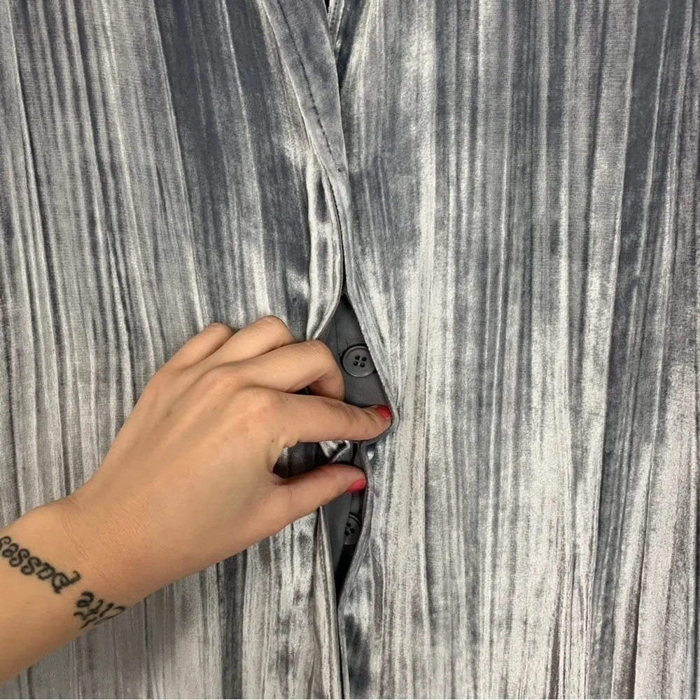 J Brand Gray Velvet Silk Blend Duster Jacket Size XS - Image 9