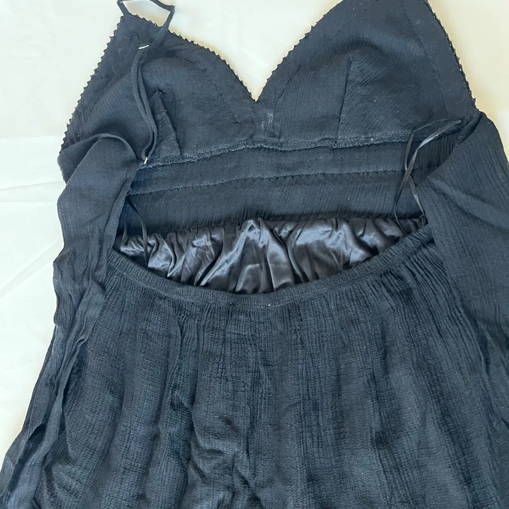 Love Tree Black Crochet Tie Back Dress In Black Size Medium - Image 8